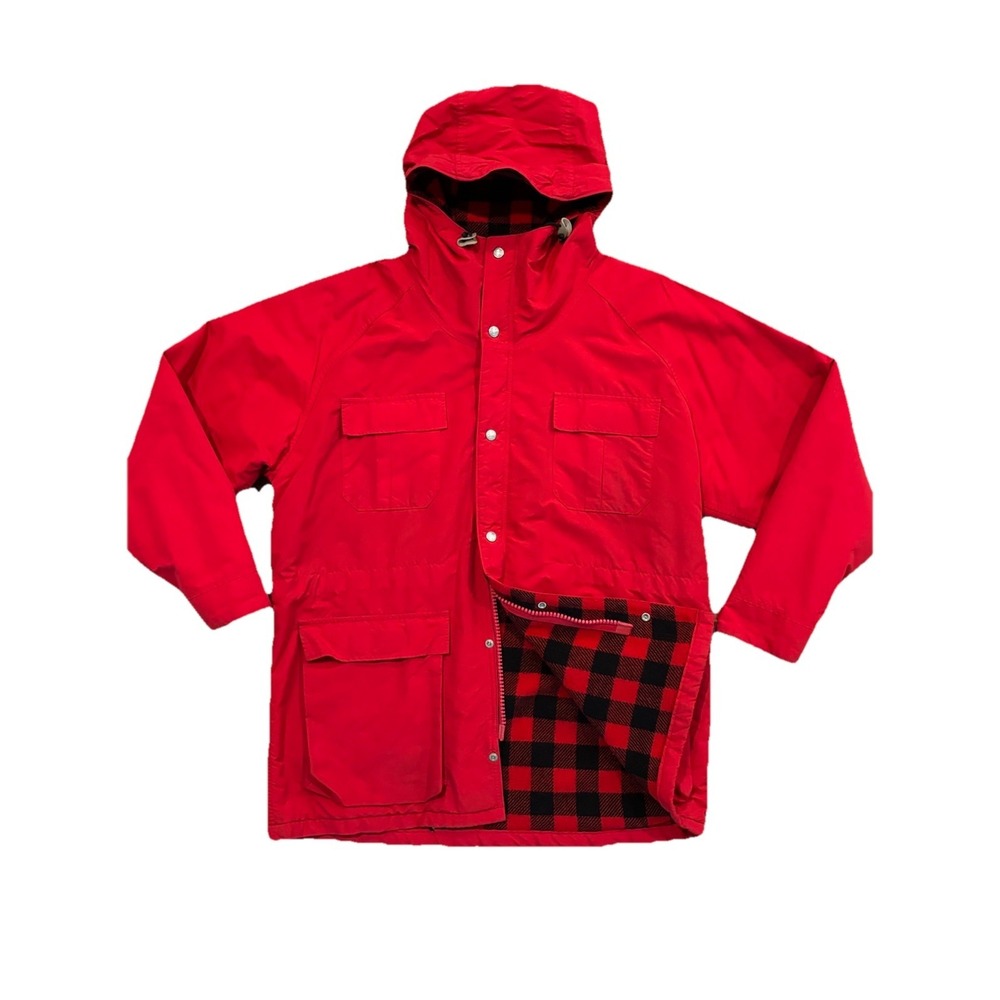 Vintage LL Bean Baxter State Park Red Plaid Buffalo Freeport Maine USA Made Sz L